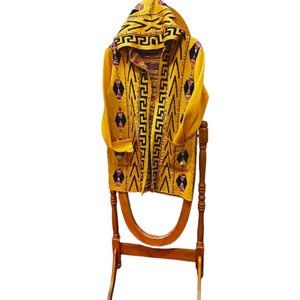 Mexican Poncho/Gaban/Jorongo/Jacket Aztec Patern Gold